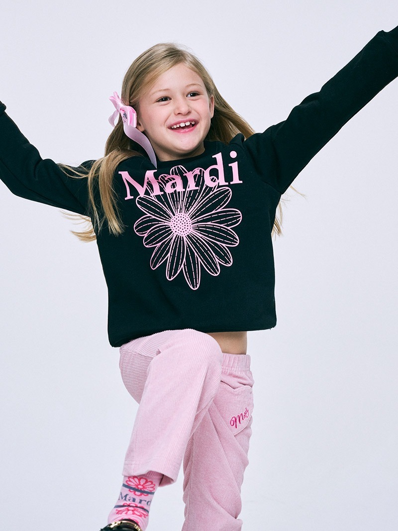 Mardi Mercredi KIDS SWEATSHIRT FLOWERMARDI_BLACK PINK