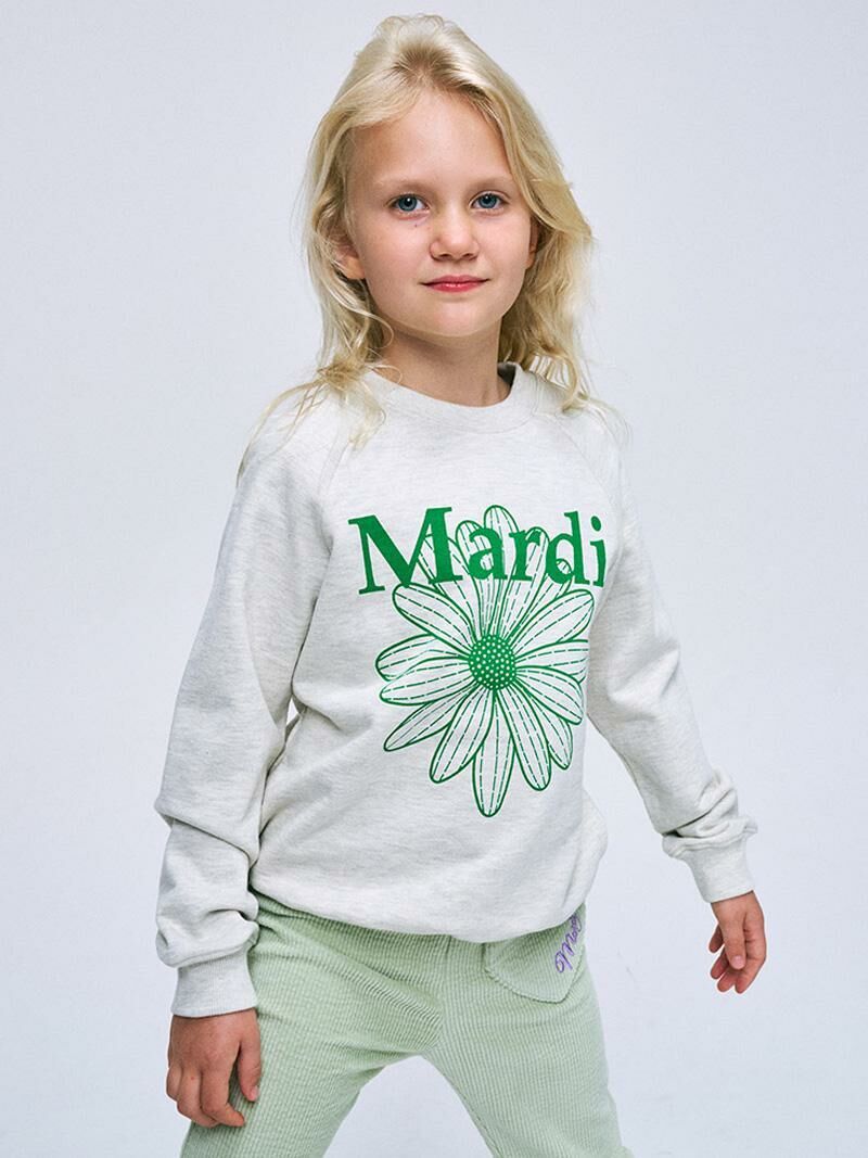 Mardi Mercredi KIDS SWEATSHIRT FLOWERMARDI_OATMEAL GREEN