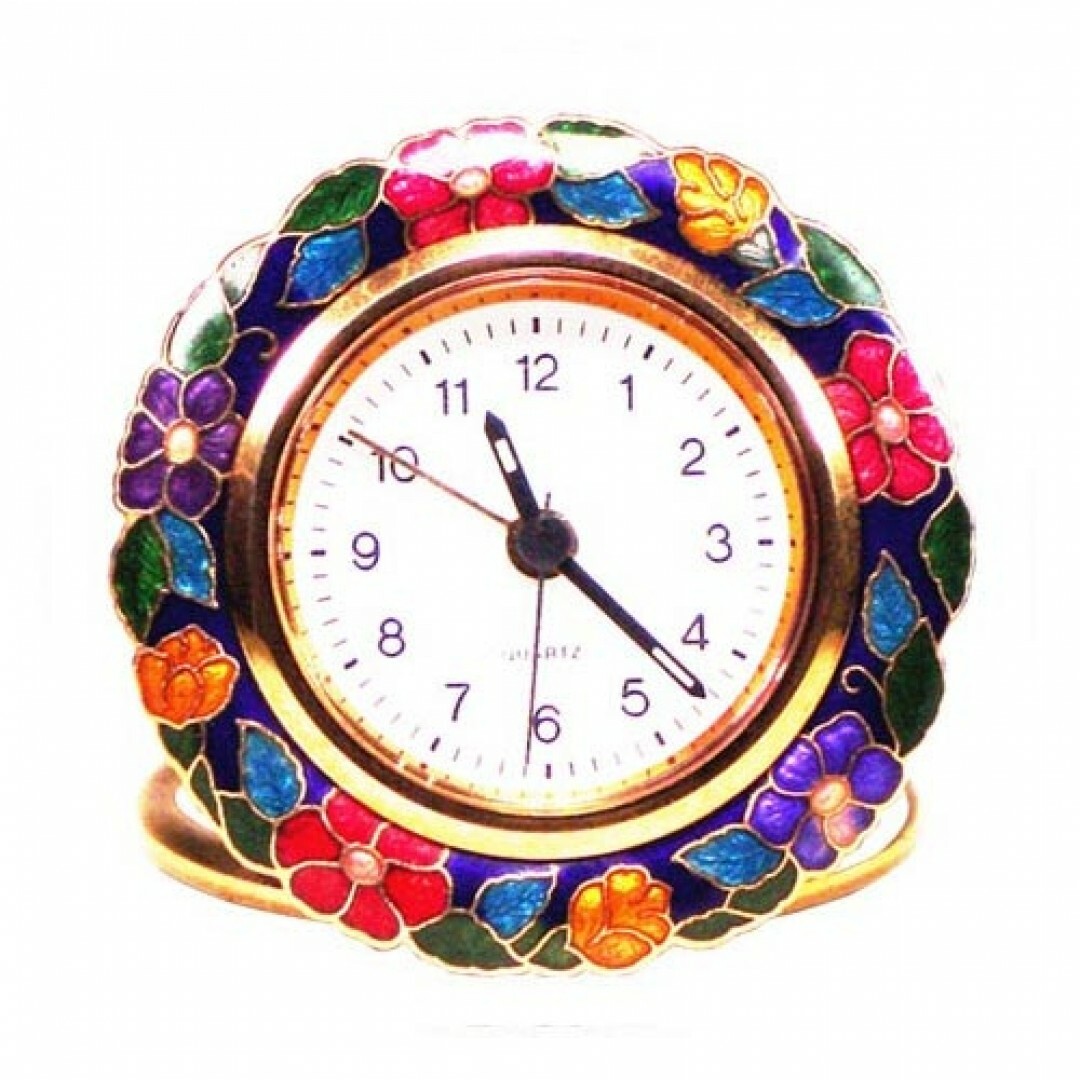 鹿港窯禮品館｜景泰藍旅行用時鐘(鬧鐘)