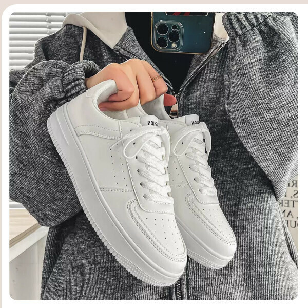 Casual little white shoes