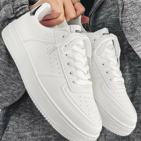 Casual little white shoes