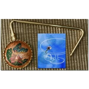 鹿港窯禮品館｜景泰藍皮包架‧蝴蝶‧蓮荷(顏色隨機出貨)