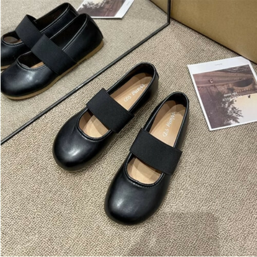 French round toe flat shoes