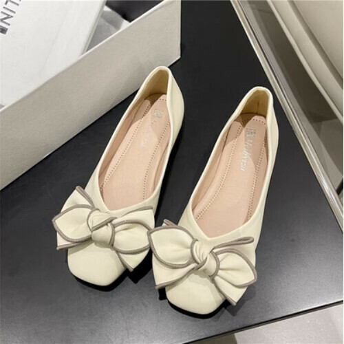 Bow tie soft sole flat shoes