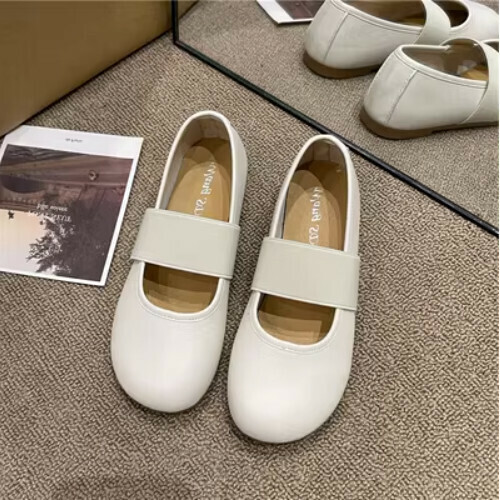 French round toe flat shoes