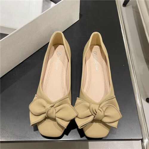 Bow tie soft sole flat shoes
