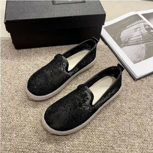Lace mesh breathable flats