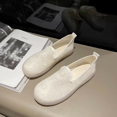 Lace mesh breathable flats