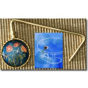 鹿港窯禮品館｜景泰藍皮包架‧蝴蝶‧幸運草(顏色隨機出貨)