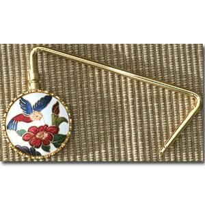 鹿港窯禮品館｜景泰藍皮包架‧花‧蜂鳥(顏色隨機出貨)