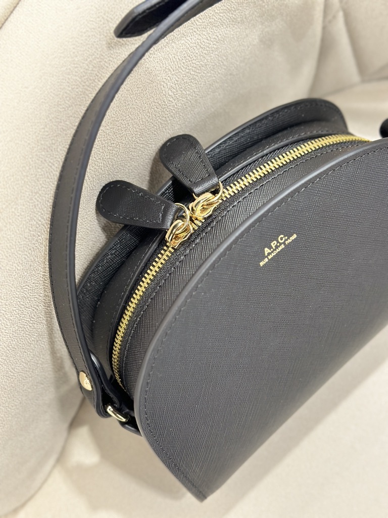 A.P.C Saffiano Leather Demi Lune Mini Bag