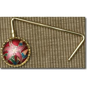 鹿港窯禮品館｜景泰藍皮包架‧百合花(顏色隨機出貨)