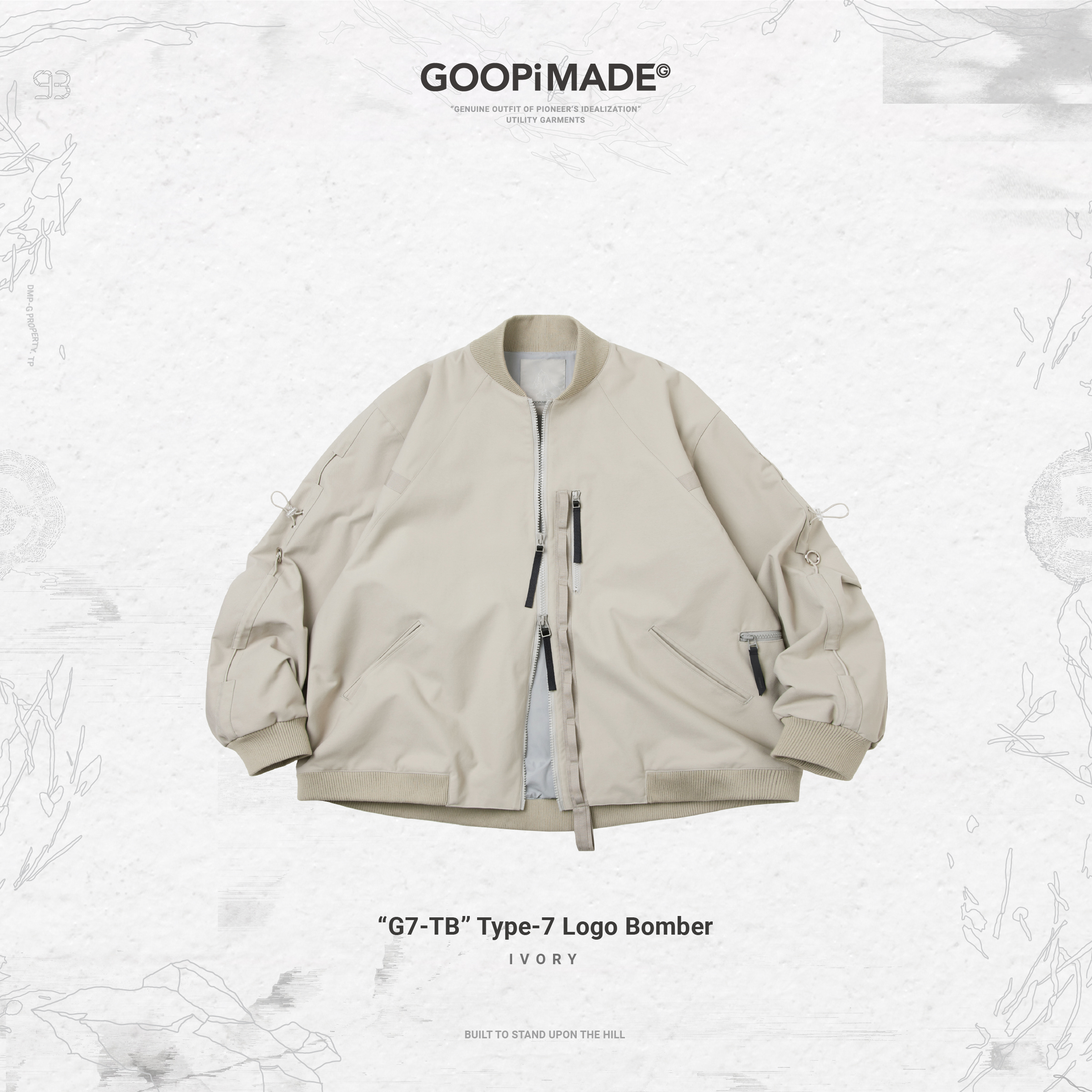 ジャケット・アウター GOOPiMADE G7-TB Type7 Logo Bomber Jacket G7-TB” Type-7 Logo Bomber - Ivory