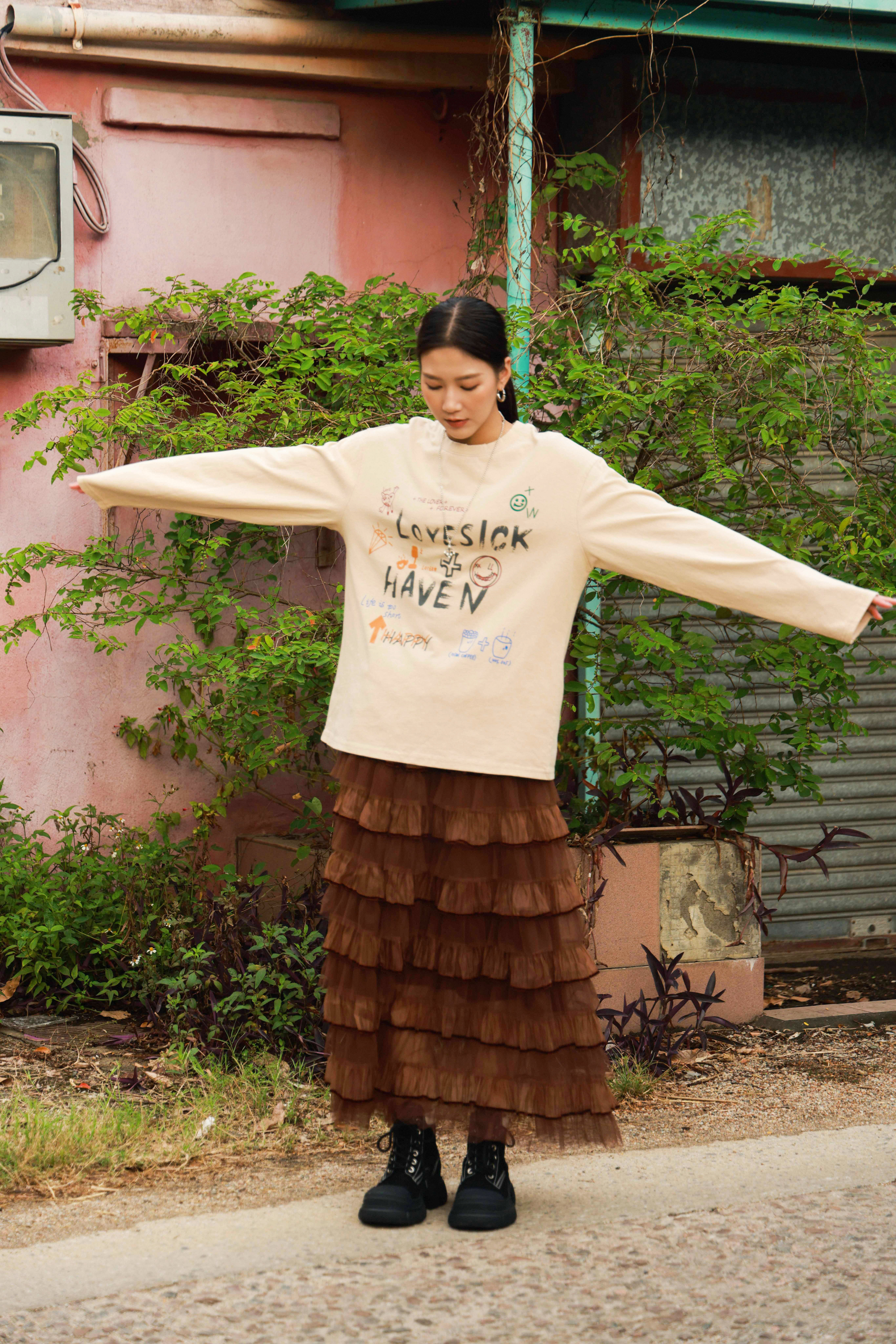 Lovesick塗鴉印花oversize tee（現貨款式）