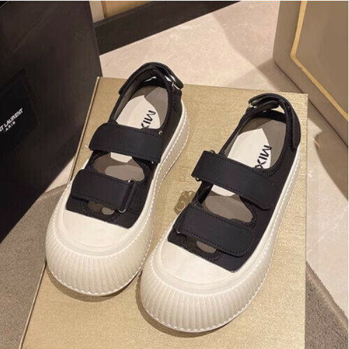 Velcro large toe casual sneakers