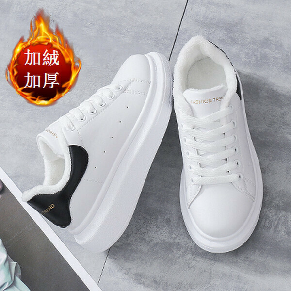 Thick-soled height-increasing platform shoes sneakers (plus fleece)