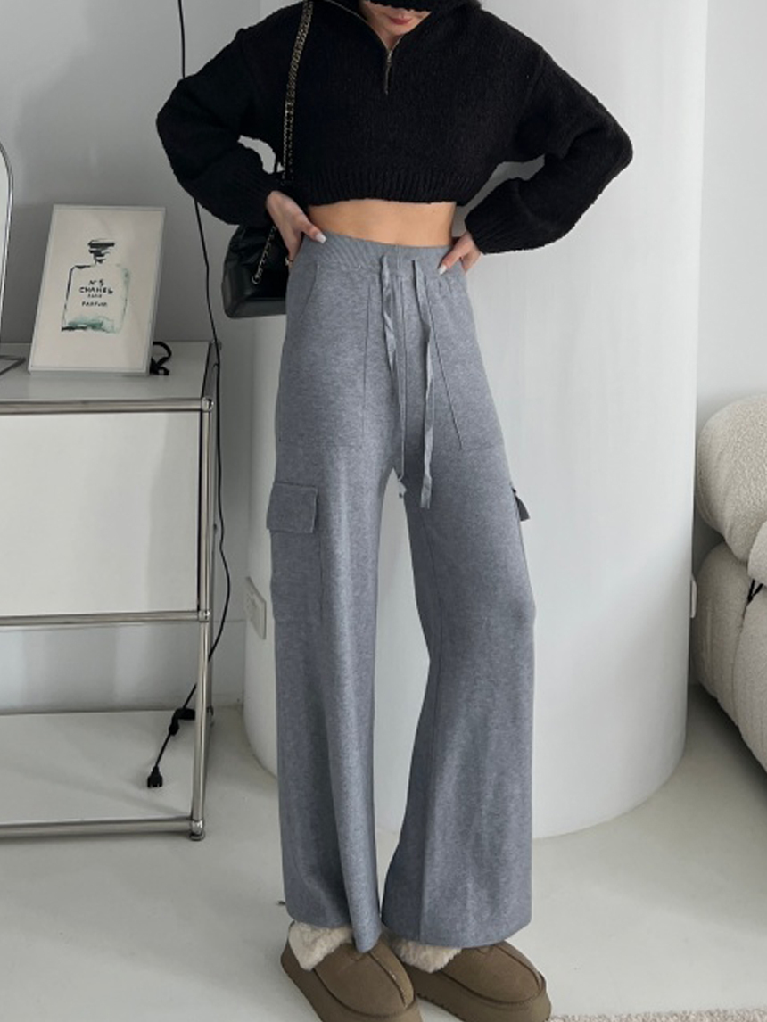 針織工裝落地褲*4色