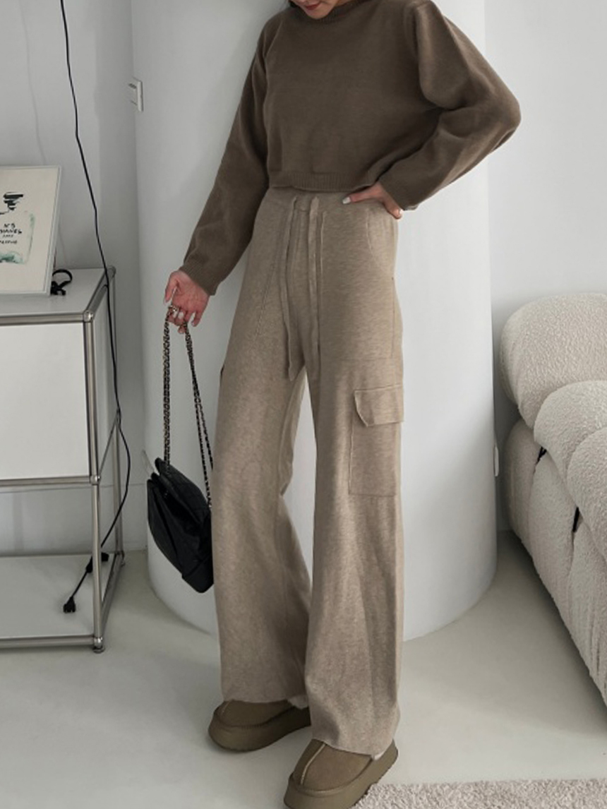 針織工裝落地褲*4色