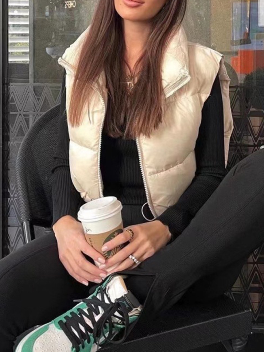 大短版歐美舖棉背心*4色