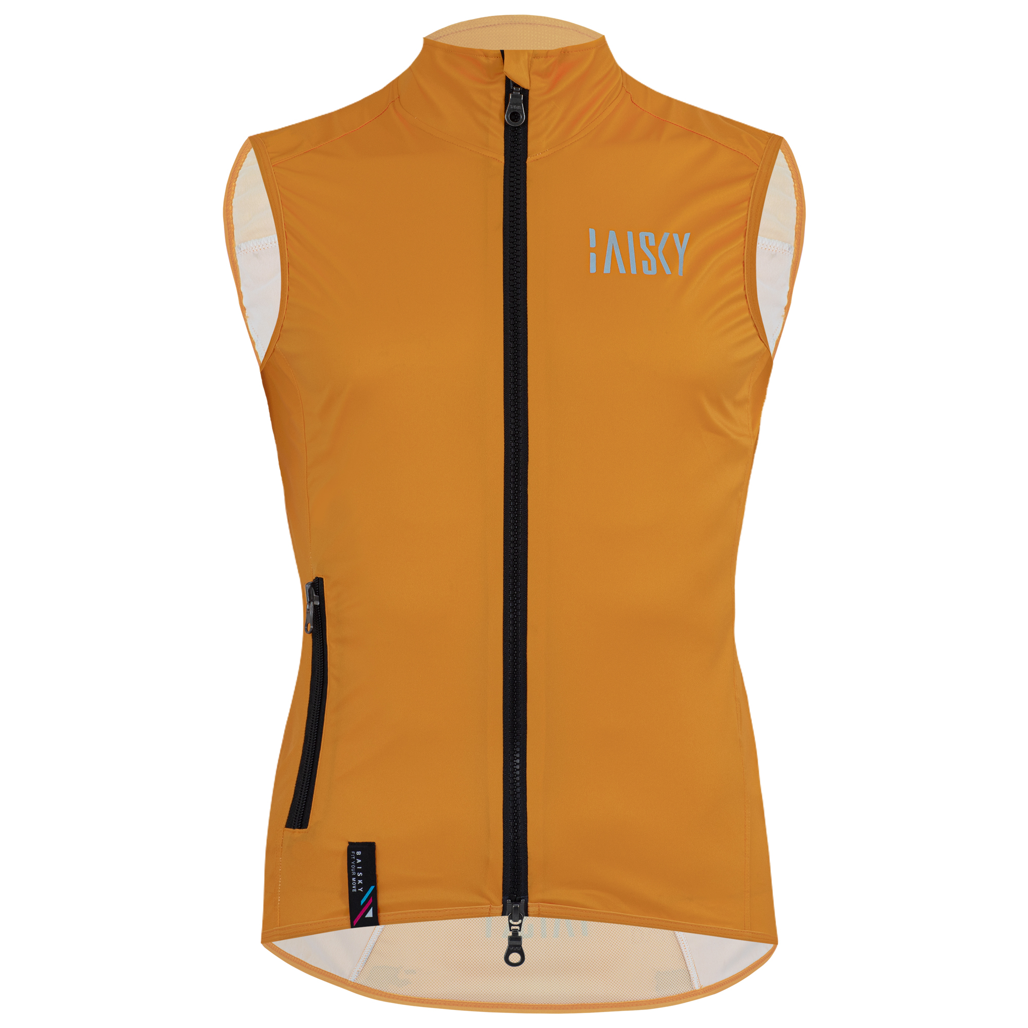 男款雙拉鍊防風背心 BK 黃