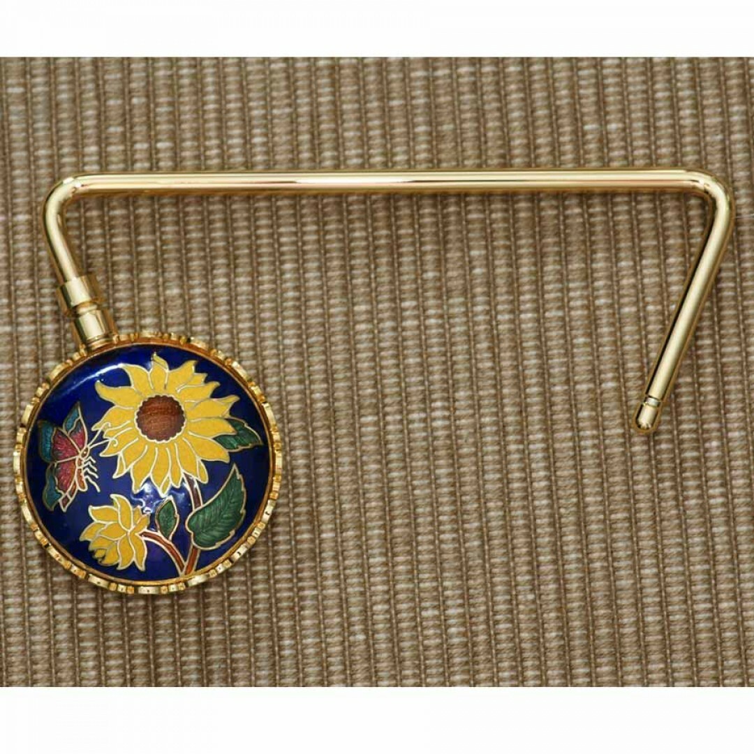 鹿港窯禮品館｜台灣紀念品景泰藍皮包架‧蝴蝶‧太陽花(顏色隨機出貨)