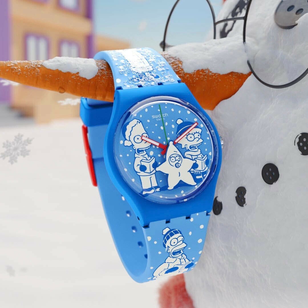 【Swatch】THE SIMPSONS 耶誕節款SO28Z126 34mm 現代鐘錶