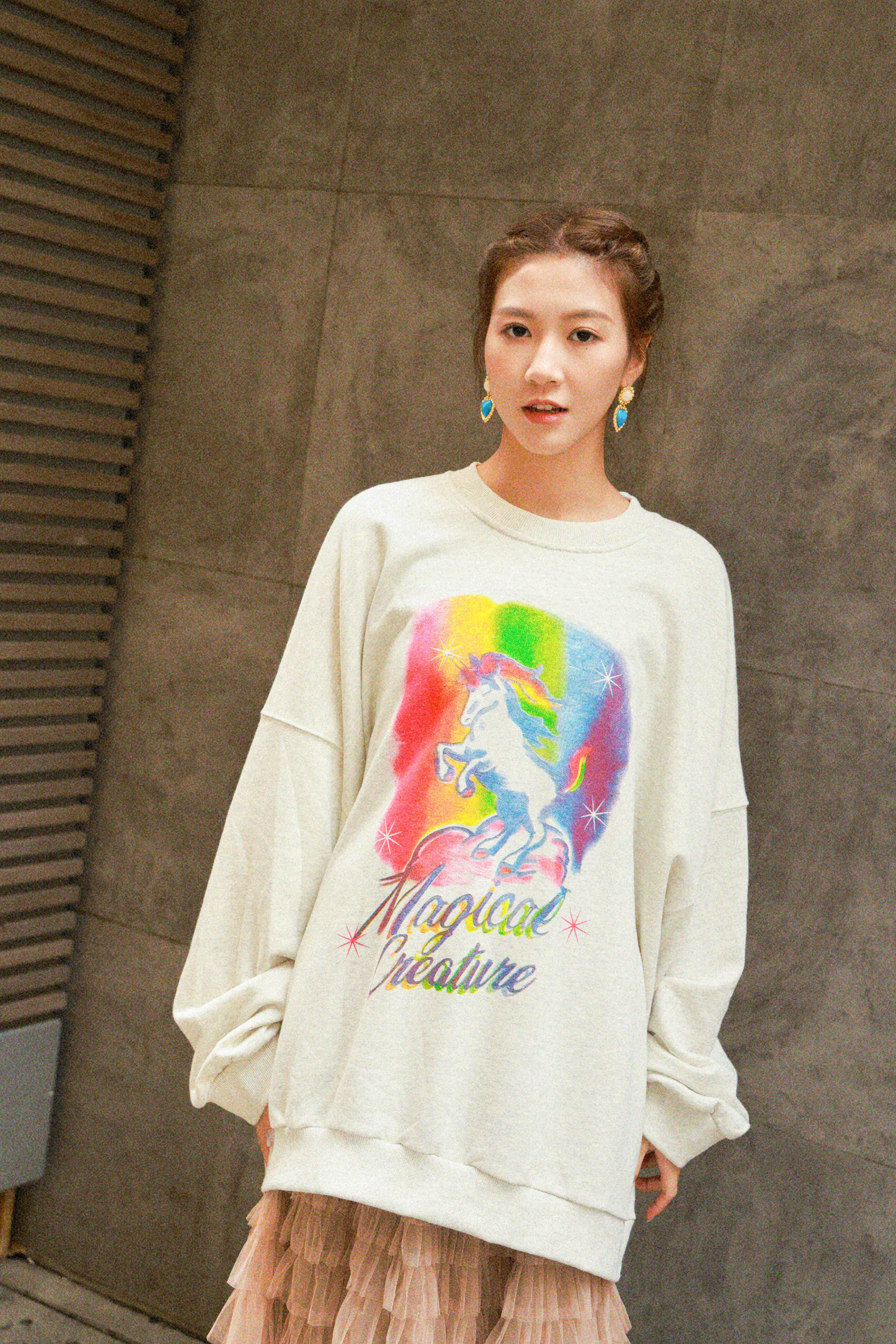 彩虹獨角獸oversize衛衣（現貨款式）