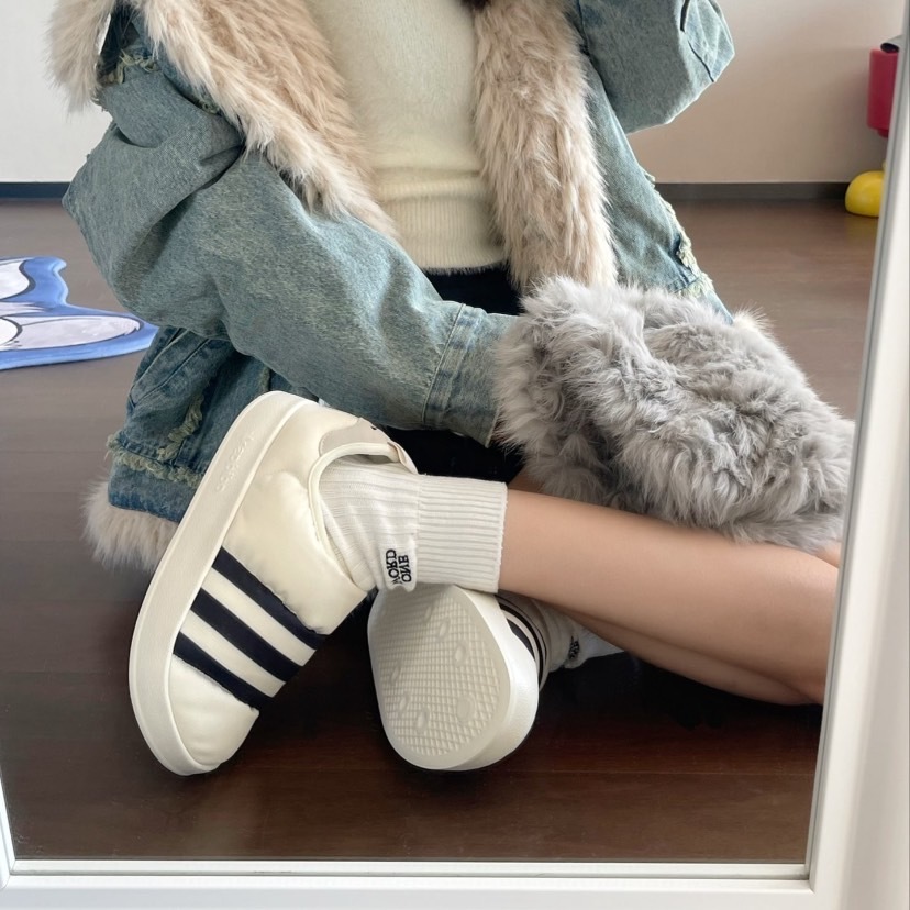 Adidas Puffylette 三條線 白麵包 (GY1593)