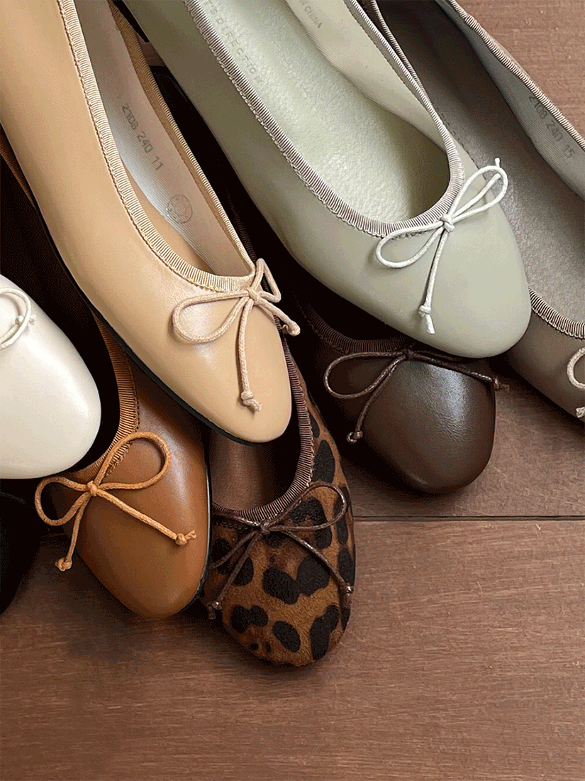 圓頭蝴蝶結平底鞋 [ 8色 / 225-250 ]