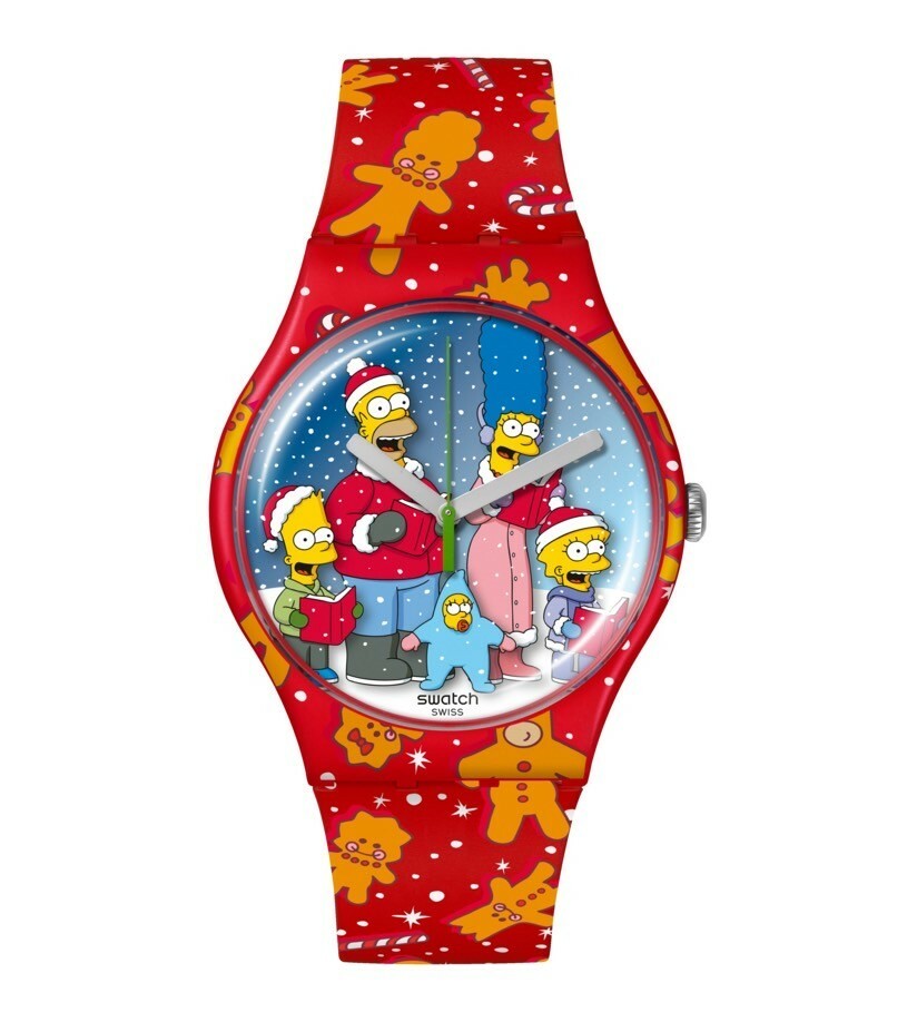 【Swatch】THE SIMPSONS 耶誕節款SUOZ361 41mm 現代鐘錶