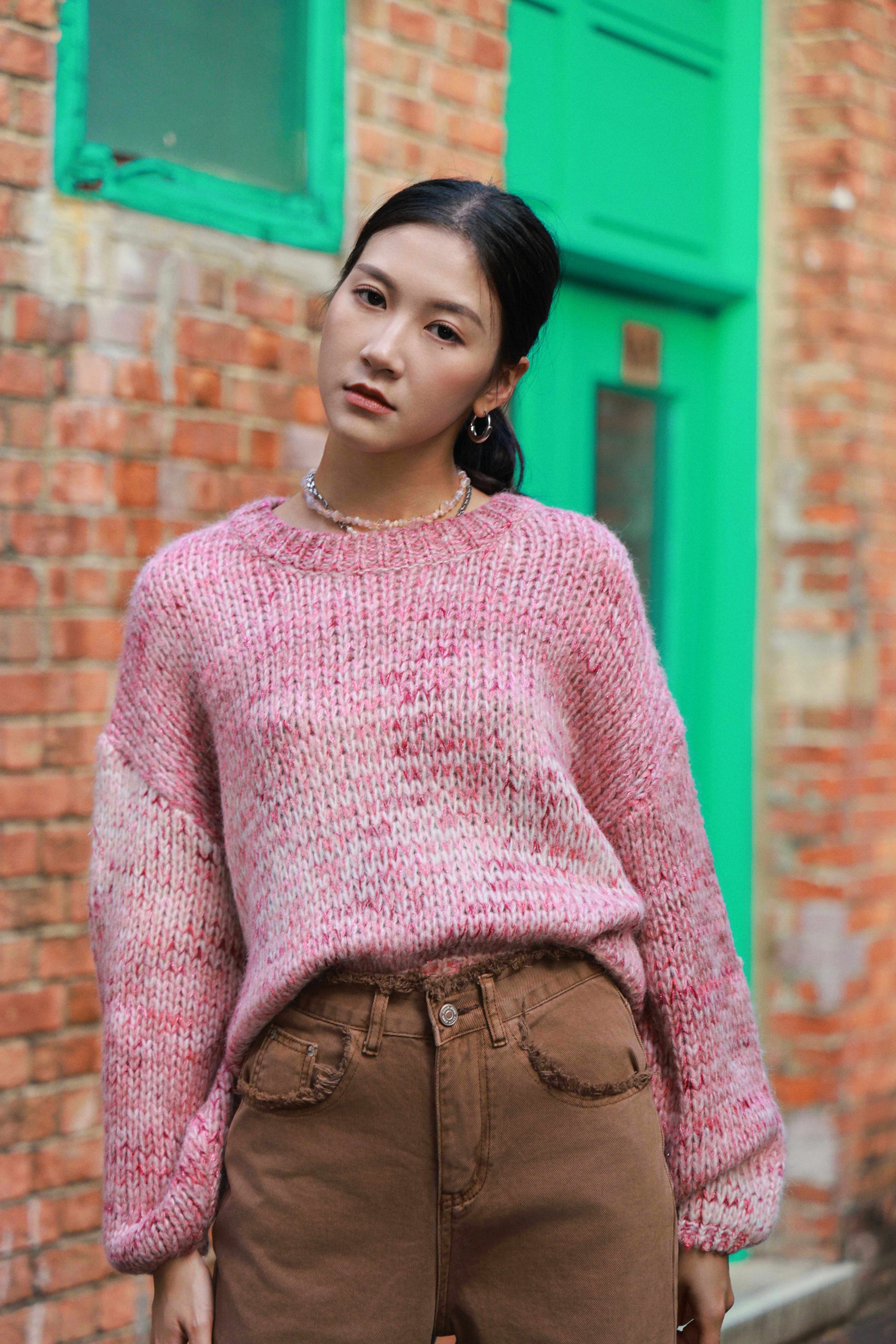 混閃線混色morhair短冷衫（現貨款式）