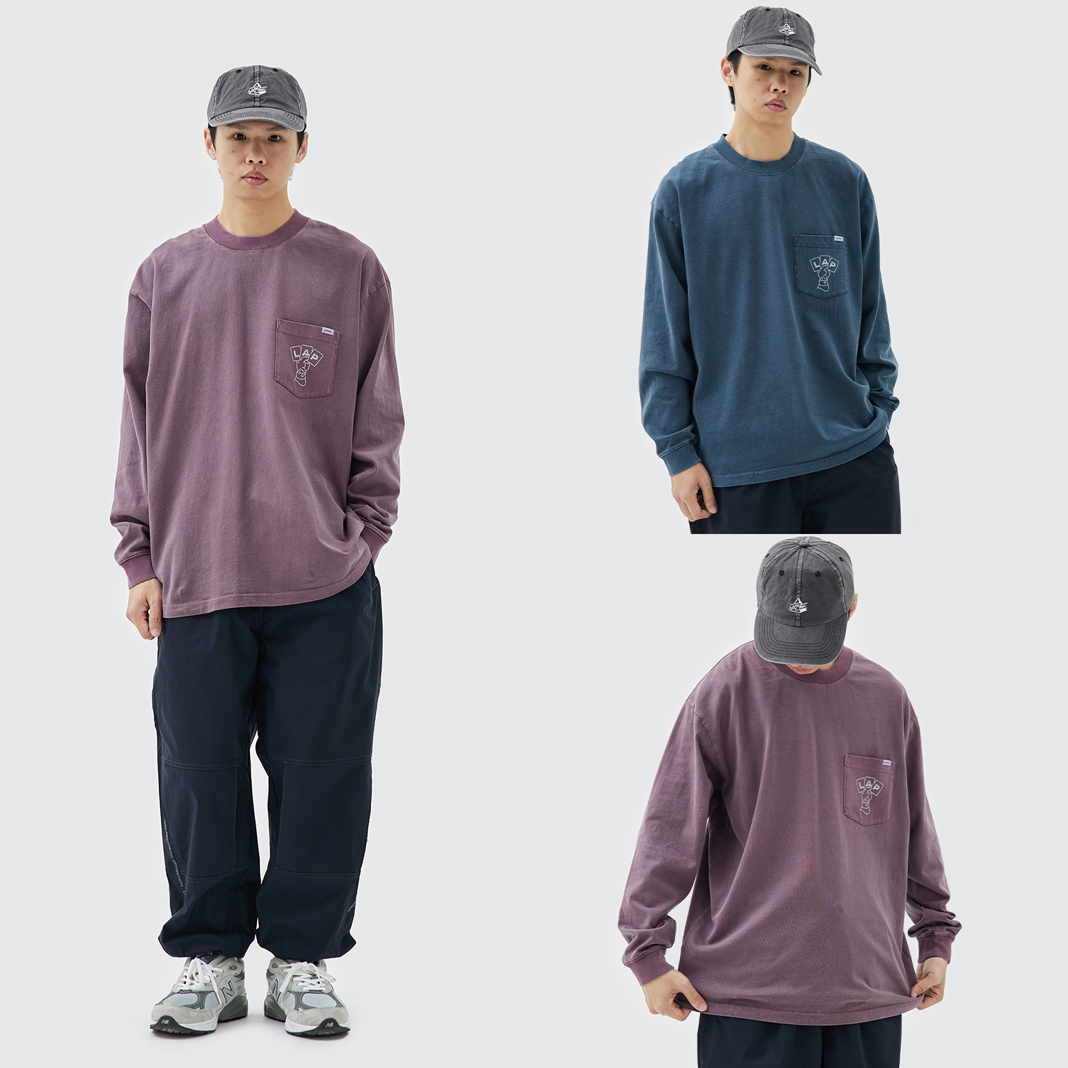 LAPRIMA 口袋印花水洗長袖衛衣 23AWT16