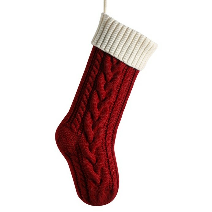 《3338》聖誕針織麻花造型拼色禮物袋