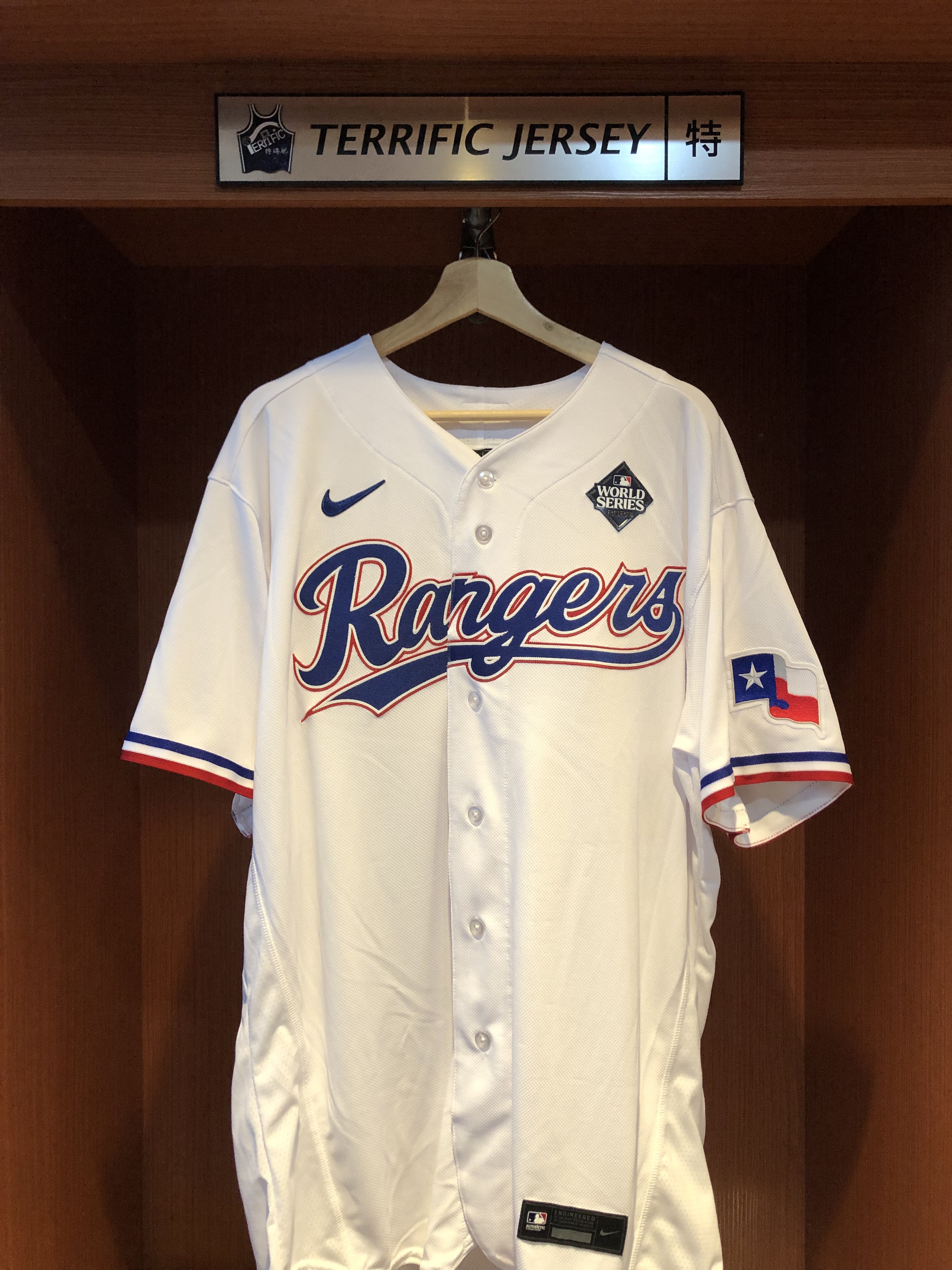 MLB球衣 Corey Seager 德州遊騎兵白 美聯冠軍 世界大賽白 Nike Authentic Player Name Jersey 球員版 多層電繡 全新