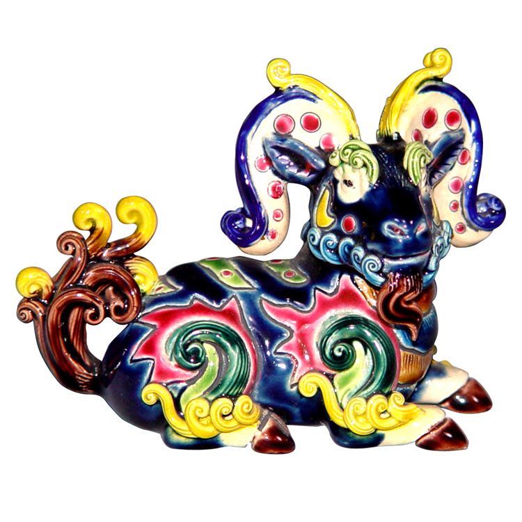 鹿港窯禮品館│交趾陶-擺飾-S12生肖系列│羊