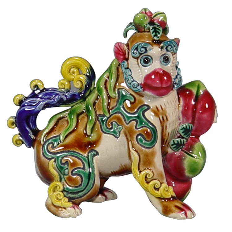 鹿港窯禮品館│交趾陶-擺飾-S12生肖系列│猴