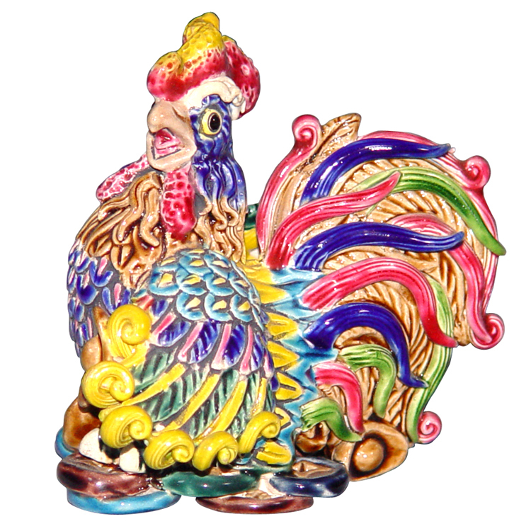 鹿港窯禮品館│交趾陶-擺飾-S12生肖系列│雞