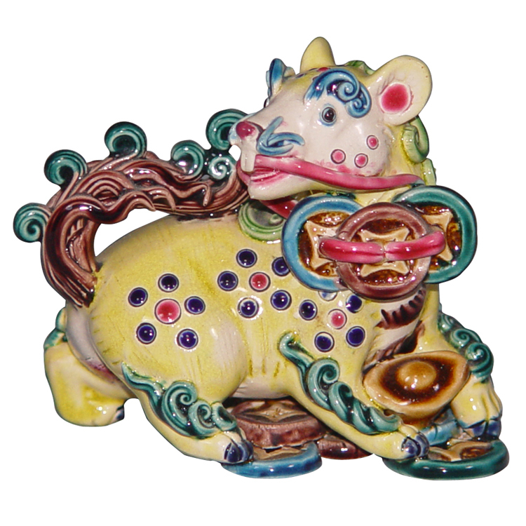 鹿港窯禮品館│交趾陶-擺飾-S12生肖系列│鼠