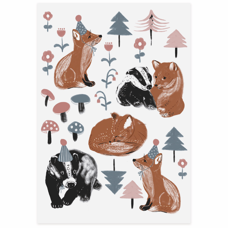 狐狸與獾 | 小樂趣紋身貼紙