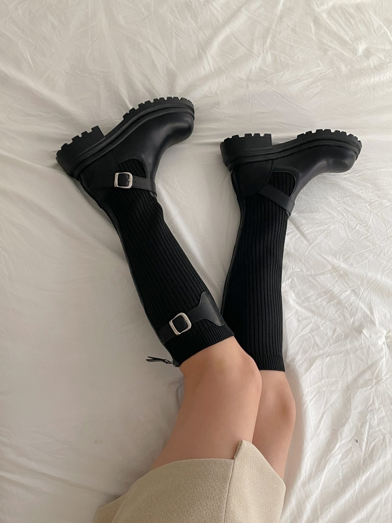 2332彈性布後拉鍊長靴