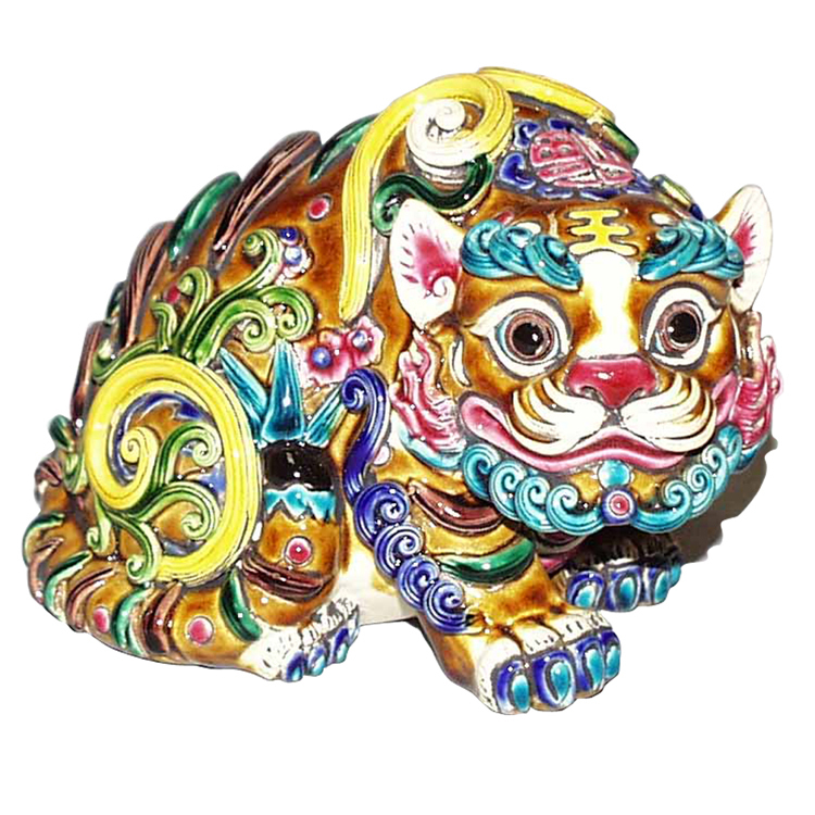 鹿港窯禮品館│交趾陶-擺飾-M12生肖系列 │虎