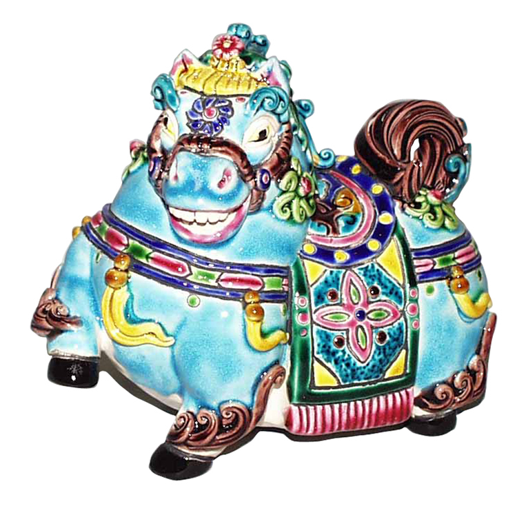 鹿港窯禮品館│交趾陶-擺飾-M12生肖系列 │馬