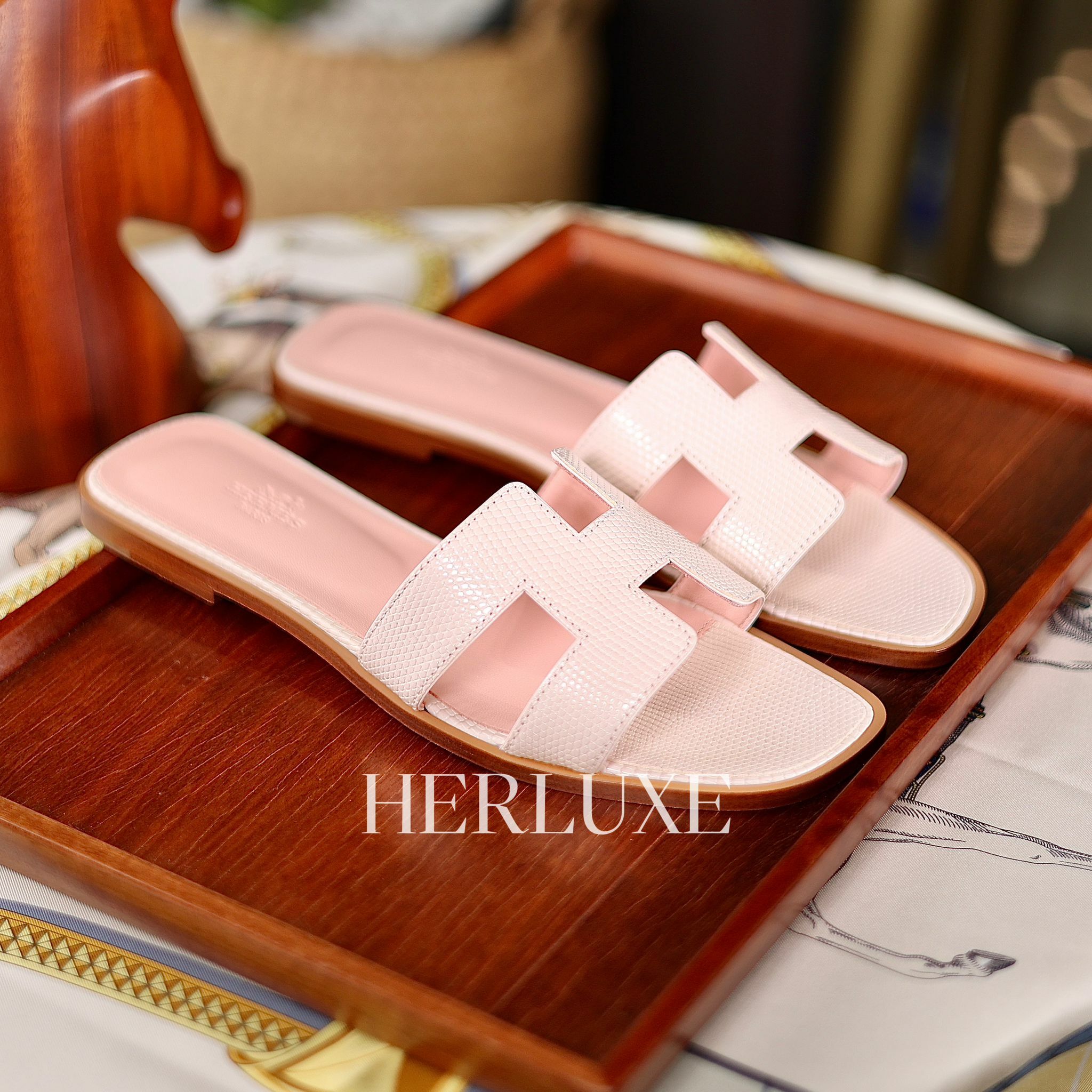 Oran sandal rose pale lezard