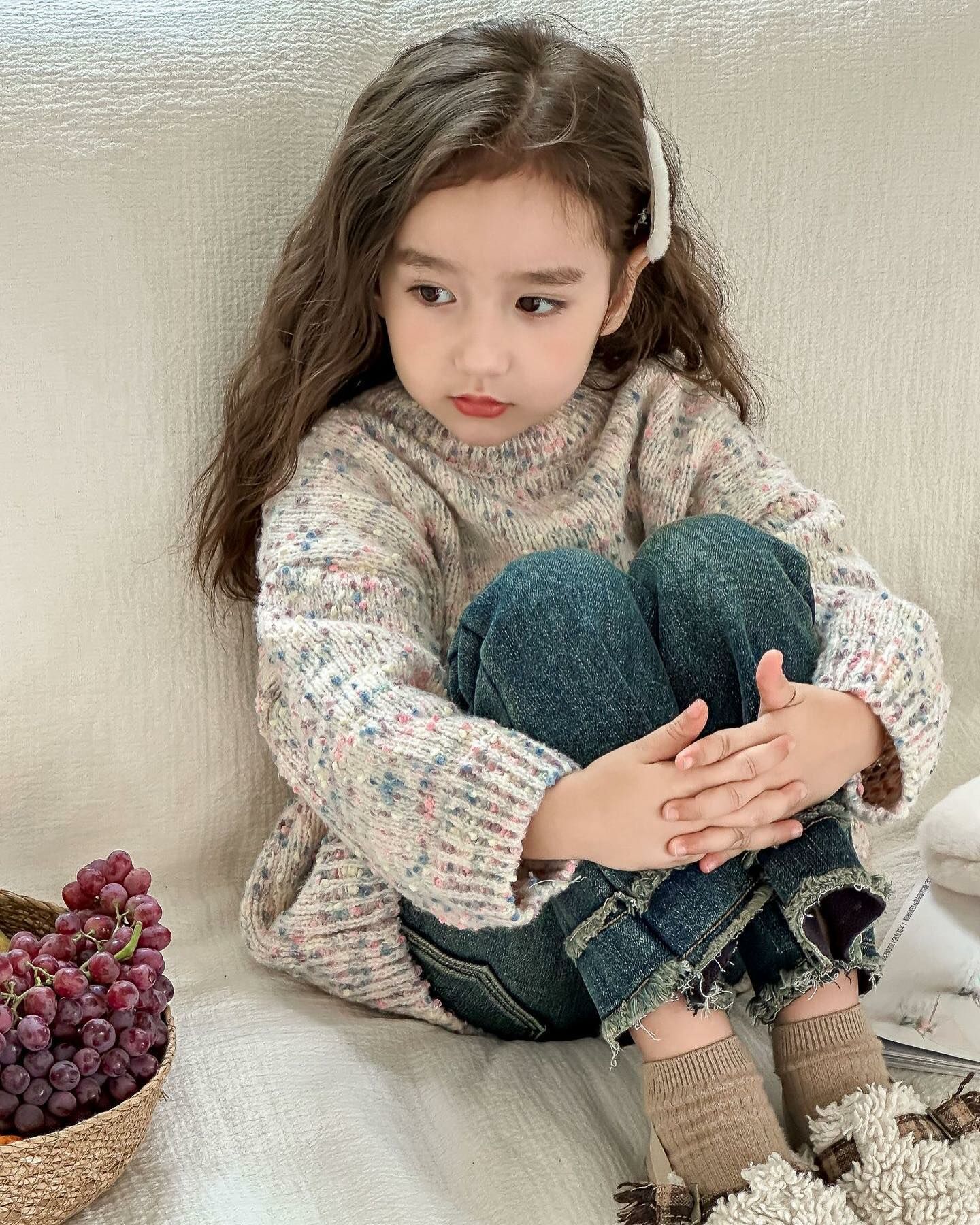 冬日彩點球球針織毛衣