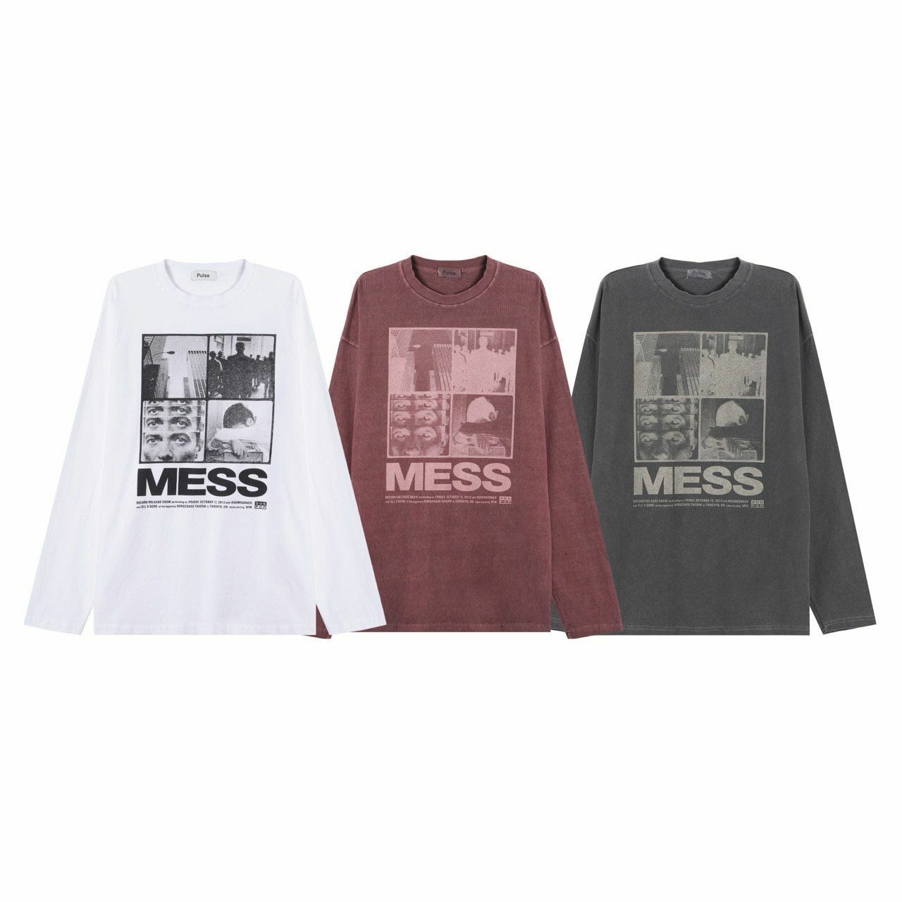 洗水英文字圖案長袖衫 PULSE-044T