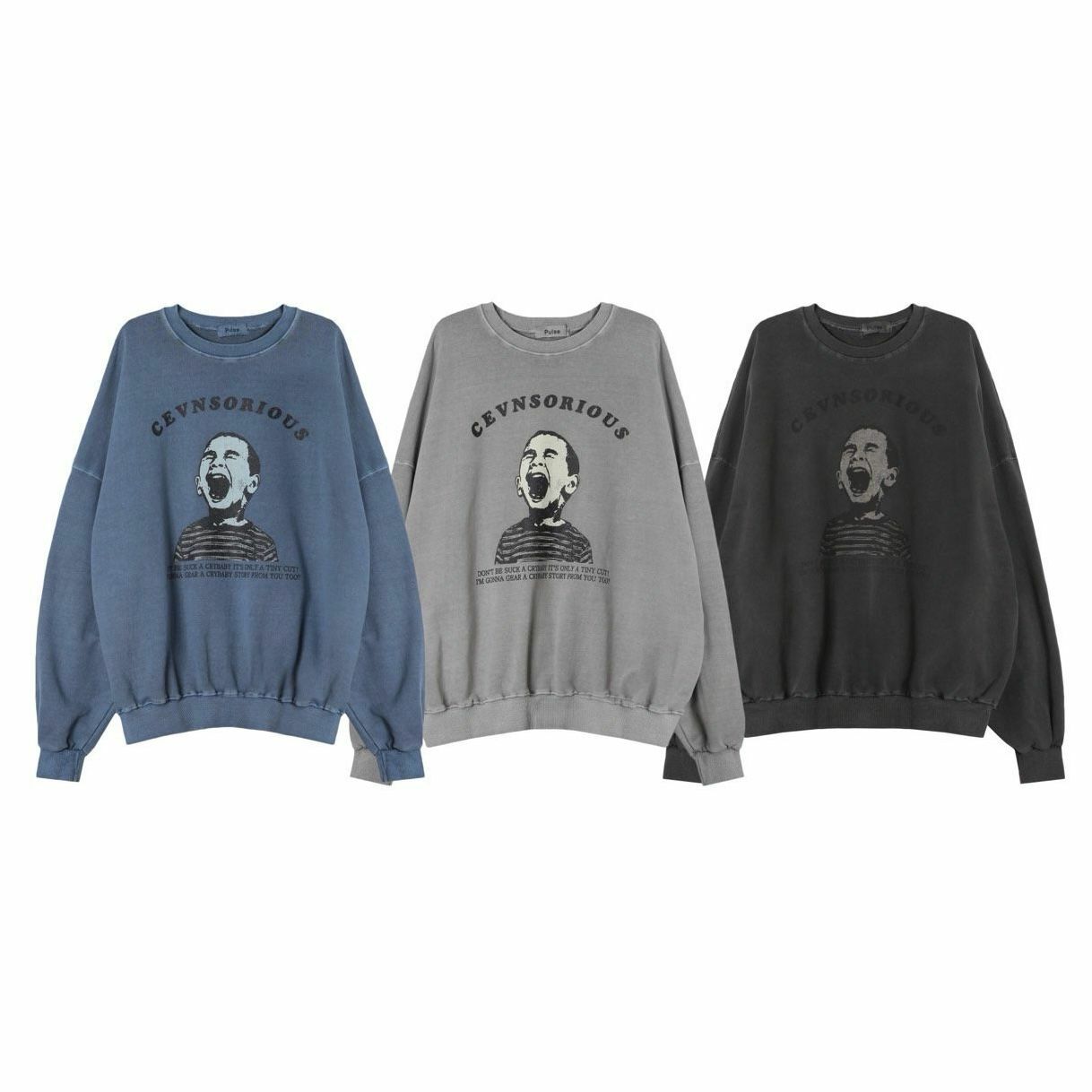 洗水英文字圖案衛衣 PULSE-048T