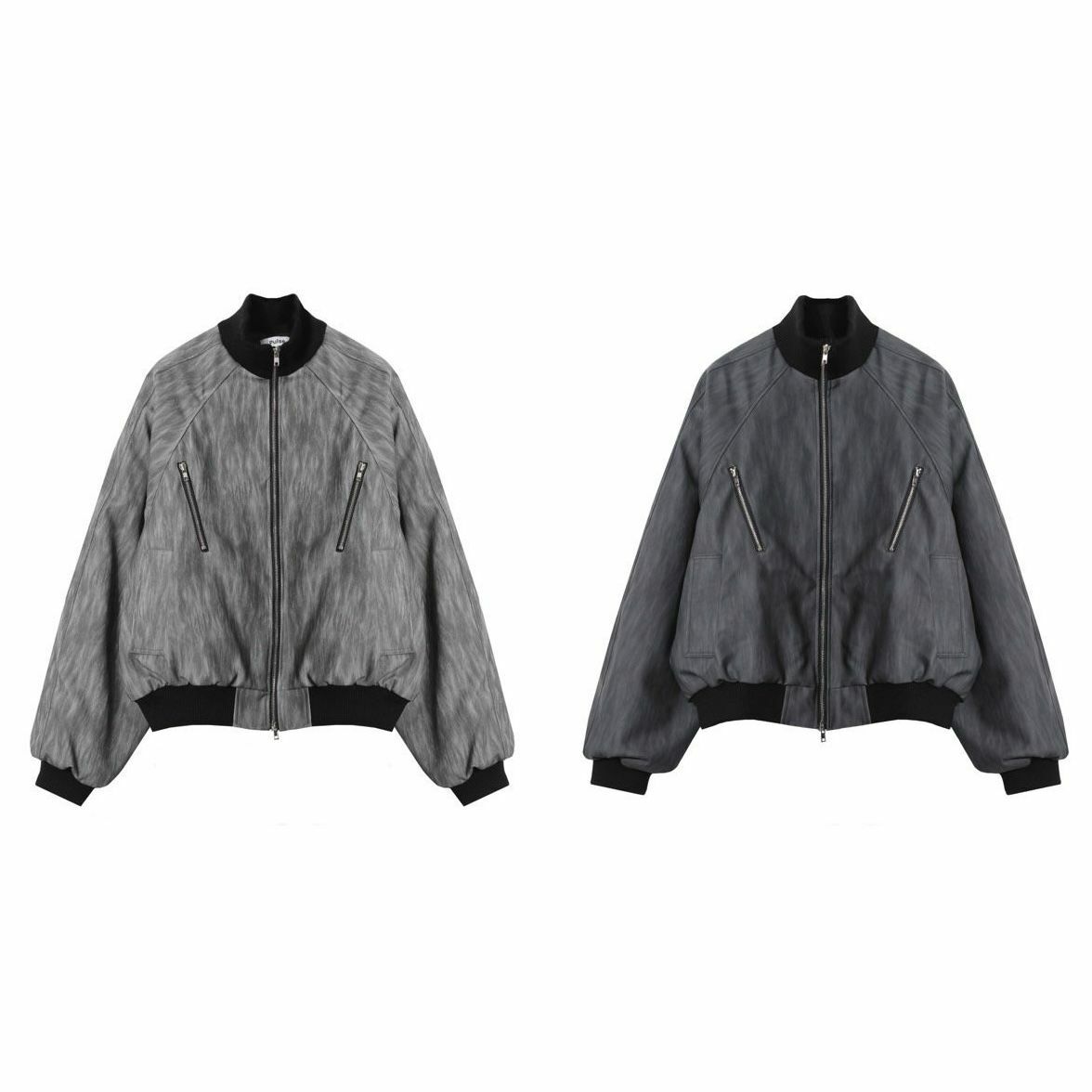 高領混色拉鍊外套(夾棉) PULSE-050JK