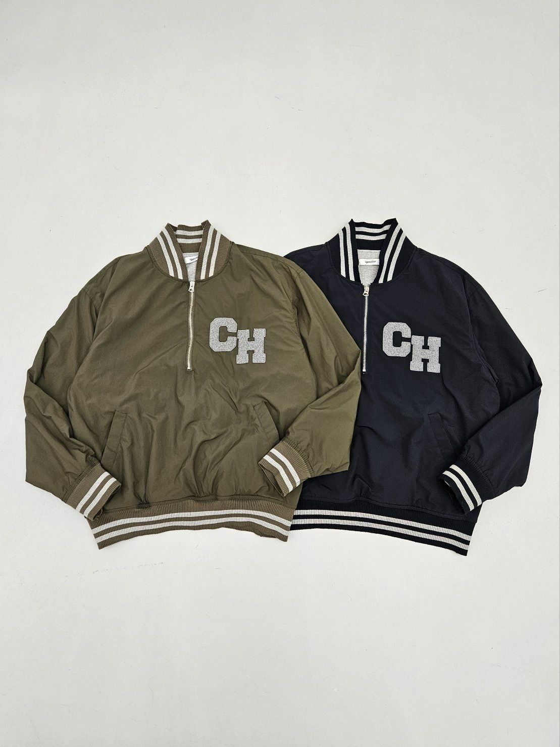 雙間半拉鍊英文字衛衣 SPECTOR-029T