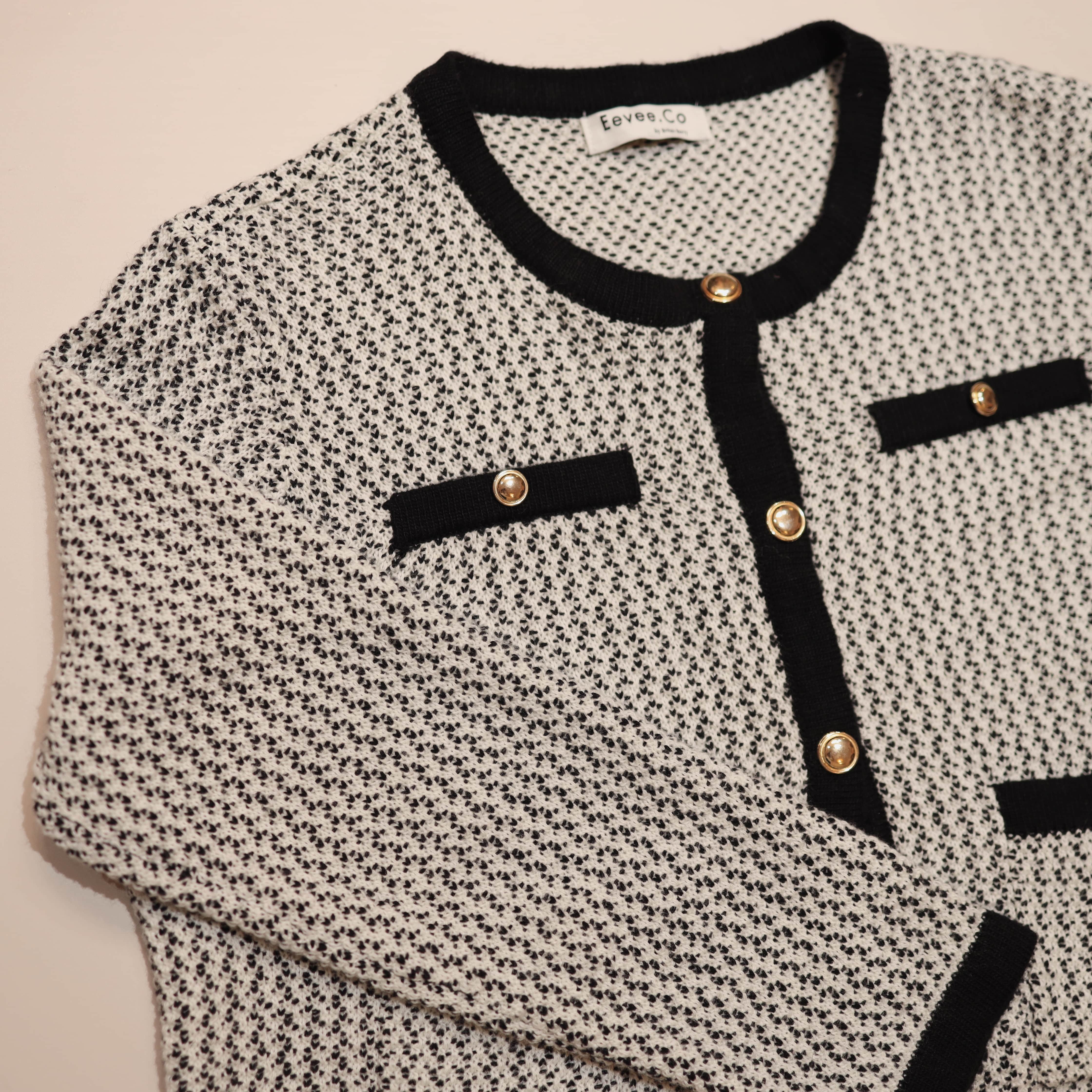 現貨 7092 黑白針織外套