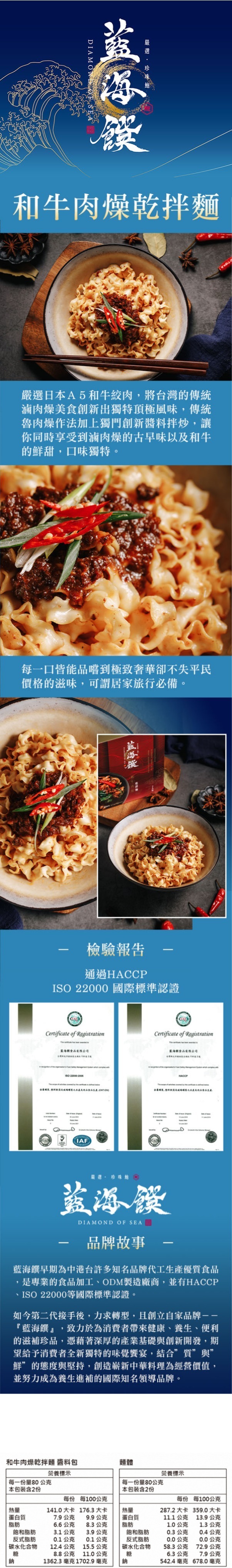 藍海饌 和牛肉燥乾拌麵 (2入裝) (EXP:2027.04或之後)